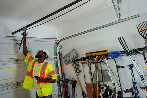 Professional Garage Door Panel Replacement technician working in Jacinto City, TX